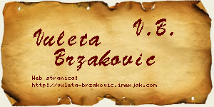 Vuleta Brzaković vizit kartica